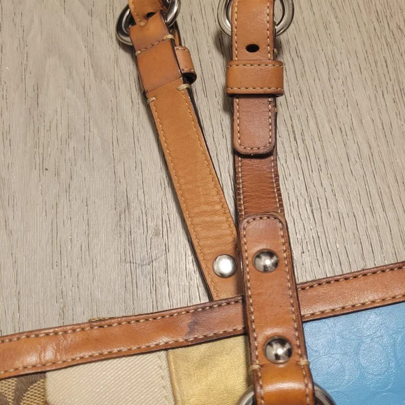 Vintage Coach Multicolor Spring Patchwork Demi Hobo Shoulder Bag Y2K # F14652 - Picture 3 of 6